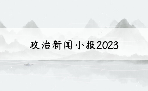 政治新闻小报2023