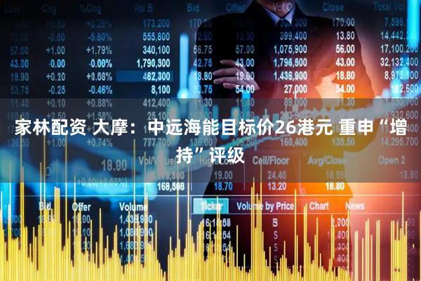 家林配资 大摩：中远海能目标价26港元 重申“增持”评级